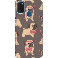 Чехол (ТПУ) Милые собачки для Samsung Galaxy A21s (Собачки Мопсики)