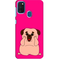 Чехол (ТПУ) Милые собачки для Samsung Galaxy A21s (Веселый Мопсик)