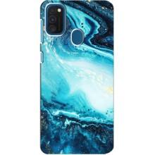 Мраморный чехол на Samsung Galaxy A21s (VPrint) – Голубой мрамор