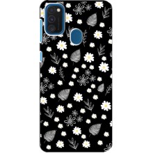 Чохли з тематикою "КВІТИ" на Samsung Galaxy A21s (цвітіння на чорному)