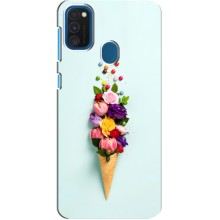 Чохли з тематикою "КВІТИ" на Samsung Galaxy A21s (Квітка-морозиво)