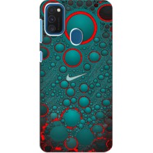 Силиконовый Чехол на Samsung Galaxy A21s с картинкой Nike – Найк зеленый