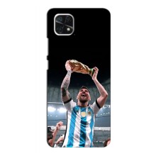 Чехлы Лео Месси Аргентина для Samsung Galaxy A22 5G (Счастливый Месси)