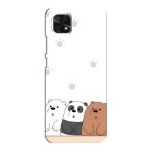 Чехлы с изображением разных животных для Samsung Galaxy A22 5G (Удивленные медвеженки)