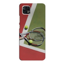 Чехлы с принтом Спортивная тематика для Samsung Galaxy A22 5G – Ракетки теннис