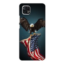 Чехол Флаг USA для Samsung Galaxy A22 5G – Орел и флаг
