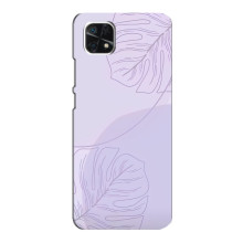 Чехол цветочный дизайн для Samsung Galaxy A22 5G – Монстера фиолетовая
