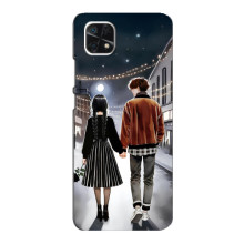 Чехол с дизайном Венздей 2 на Samsung Galaxy A22 5G – Уэнсдей и Тайлер