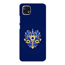 Чехол с украинским гербом на Samsung Galaxy A22 5G – Цветочный герб