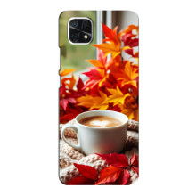 Чехол с уникальным дизайном «Осень с кофе» для Samsung Galaxy A22 5G