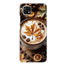 Чехол с уникальным дизайном «Осень с кофе» для Samsung Galaxy A22 5G – Пряный кофе