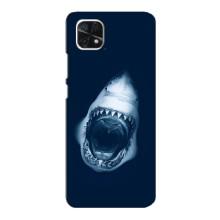 Силиконовый бампер с картинкой животных для Samsung Galaxy A22 5G (Пасть Акулы)