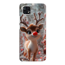 Яркий чехол для Samsung Galaxy A22 5G с Зимними Оленятами