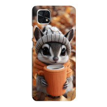 Печатный чехол «Зверята с кофе» для Samsung Galaxy A22 5G