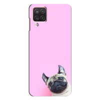 Бампер для Samsung Galaxy A22 с картинкой "Песики" (Собака на розовом)