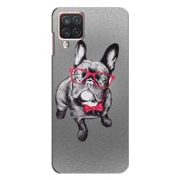 Чехол (ТПУ) Милые собачки для Samsung Galaxy A22 (Бульдог в очках)