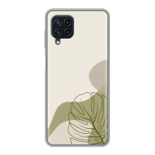 Силиконовый чехол с принтом в цветах на Samsung Galaxy A22 – Монстера зелёная