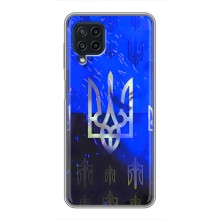 Чехол с украинским гербом на Samsung Galaxy A22 (Гербы на синем)