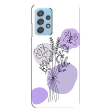 Силиконовый чехол с принтом в цветах на Samsung Galaxy A23 – Фиолетовый букет
