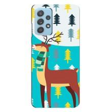 Силиконовый бампер с картинкой животных для Samsung Galaxy A23 (Олень с шарфом)