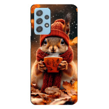 Печатный чехол «Зверята с кофе» для Samsung Galaxy A23 – Белка с кофе