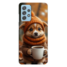 Печатный чехол «Зверята с кофе» для Samsung Galaxy A23 – Песик с кофе