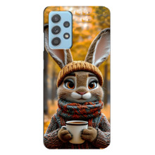 Печатный чехол «Зверята с кофе» для Samsung Galaxy A23 – Зайчик с кофе