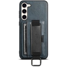 Кожаный чехол Wallet case and straps для Samsung Galaxy A24 4G (Синий)