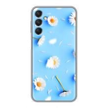 Чехол с Цветами для Samsung Galaxy A24 (ромашки на голубом)