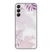 Чохол з квітковим принтом на Samsung Galaxy A24 (Фіолетове листя)