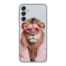 Чохол з принтом стильні тварини для Samsung Galaxy A24 (Лев в окулярах)