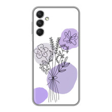 Силиконовый чехол с принтом в цветах на Samsung Galaxy A24 – Фиолетовый букет
