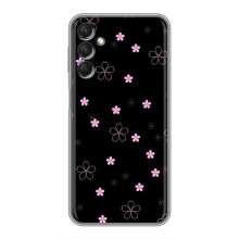 Чохол з розовим принтом для Samsung Galaxy A24 (Рожеві квіти на чорному)