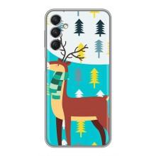 Силиконовый бампер с картинкой животных для Samsung Galaxy A24 (Олень с шарфом)