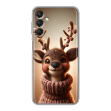 Яркий чехол для Samsung Galaxy A24 с Зимними Оленятами – Олень в свитере
