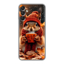 Печатный чехол «Зверята с кофе» для Samsung Galaxy A24 – Белка с кофе