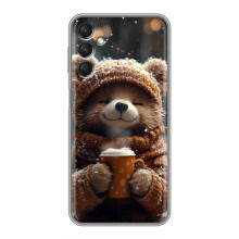 Печатный чехол «Зверята с кофе» для Samsung Galaxy A24 – Мишка с кофе