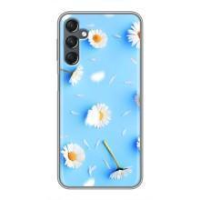 Чехол с Цветами для Samsung Galaxy A25 (A256) (ромашки на голубом)