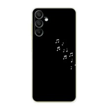 Чехол с картинками на черном фоне для Samsung Galaxy A25 (A256) – Ноты