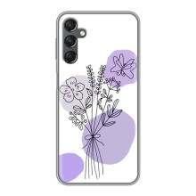 Силиконовый чехол с принтом в цветах на Samsung Galaxy A25 (A256) – Фиолетовый букет