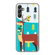 Силиконовый бампер с картинкой животных для Samsung Galaxy A25 (A256) (Олень с шарфом)