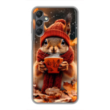 Печатный чехол «Зверята с кофе» для Samsung Galaxy A25 (A256) – Белка с кофе