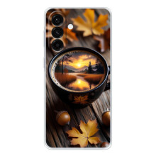 Чехол с уникальным дизайном «Осень с кофе» для Samsung Galaxy A26 5G – Тёмный кофе