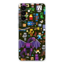Чехол Майнкрафт на Samsung Galaxy A27 (AlphaPrint) Minecraft (Коллаж Майнкрафт)