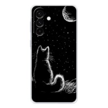 Чехол с принтом для Samsung Galaxy A27 (AlphaPrint) Модные коты (Котик и луна)