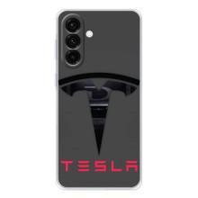 Силіконовий бампер з картинкою машини на Samsung Galaxy A27 (Logo TESLA)