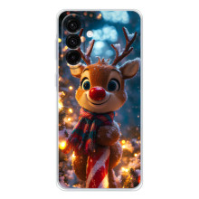 Яркий чехол для Samsung Galaxy A27 с Зимними Оленятами (Олень в шарфе)