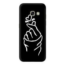 Чехлы (Знак сердечка) на Samsung Galaxy A3 2017 / A320 / A320F – Сердце на черном