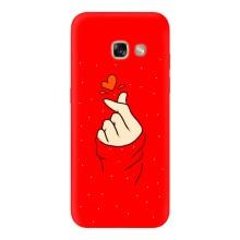 Чехлы (Знак сердечка) на Samsung Galaxy A3 2017 / A320 / A320F – Сердце на красном