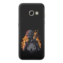 Силиконовый чехол с картинкой "Герой Pubg" на Samsung Galaxy A3 2017 / A320 / A320F – В огне